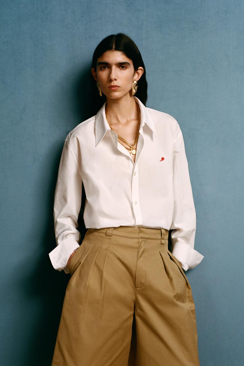 EMBROIDERED POPLIN SHIRT WILLY CHAVARRIA X ZARA - White | ZARA United States