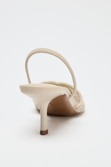 CHAUSSURES À TALONS OUVERTES À L'ARRIÈRE TRESSÉES - Blanc écru de Zara - Image 5