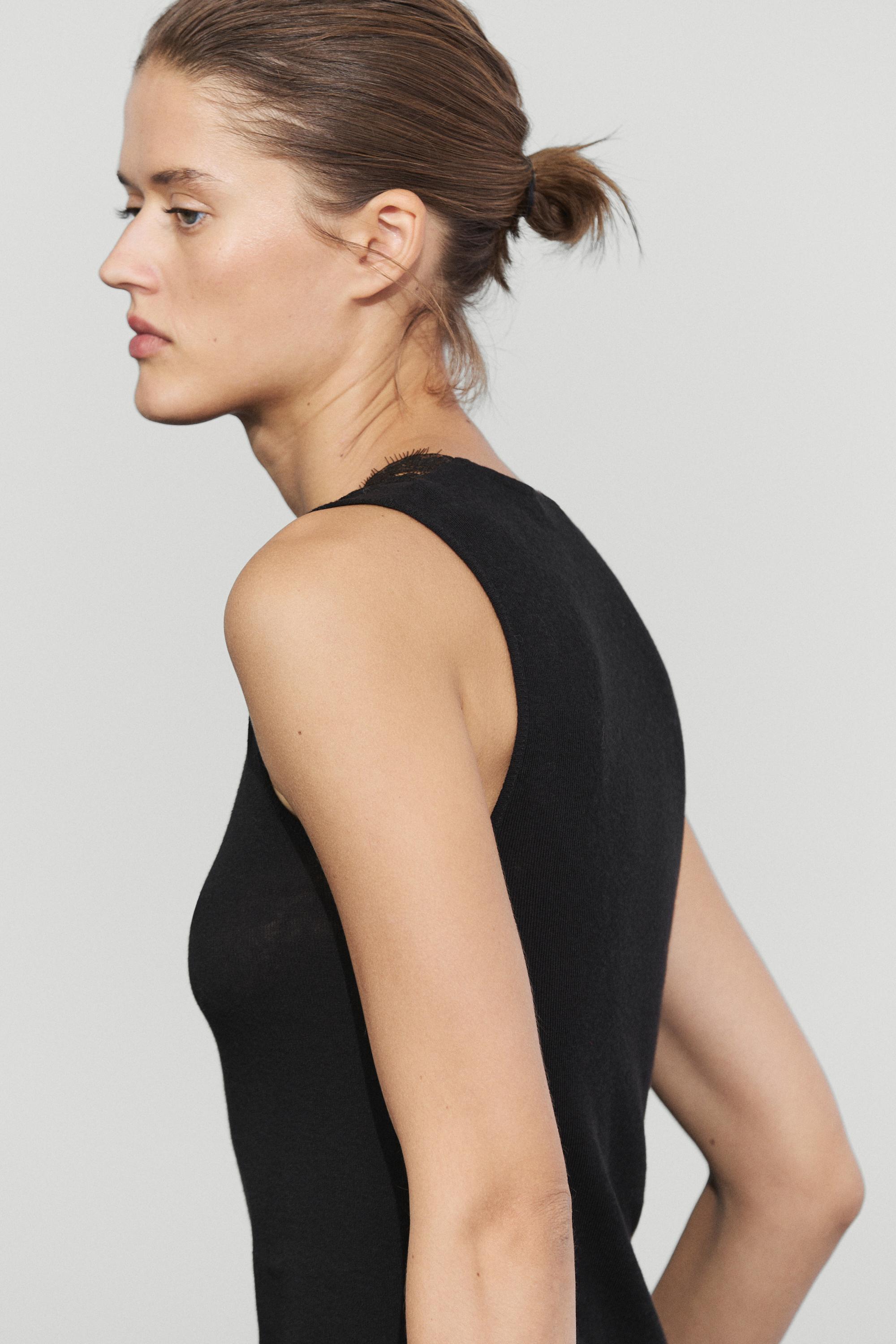 Cotton/cashmere blend camisole top