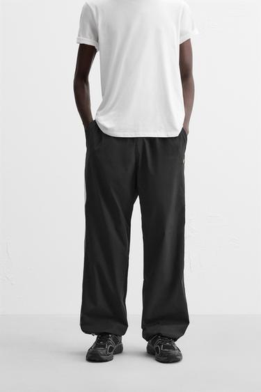 CALÇA JOGGER COLOR BLOCK - Preto da Zara