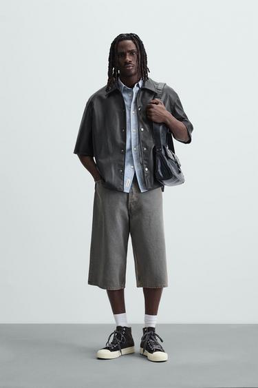SOBRECAMISA EFECTO PIEL - Negro de Zara - Imagen 0