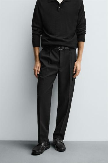 PANTALONI CARGO PIEGHE - Nero di Zara