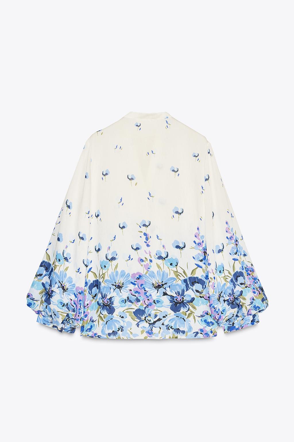 Thumbnail image for PRINTED BLOUSE WITH TIED DETAIL