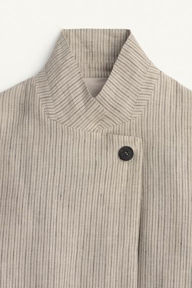 VESTE À RAYURES EN LIN ÉDITION LIMITÉE - rayures de Zara - Image 8