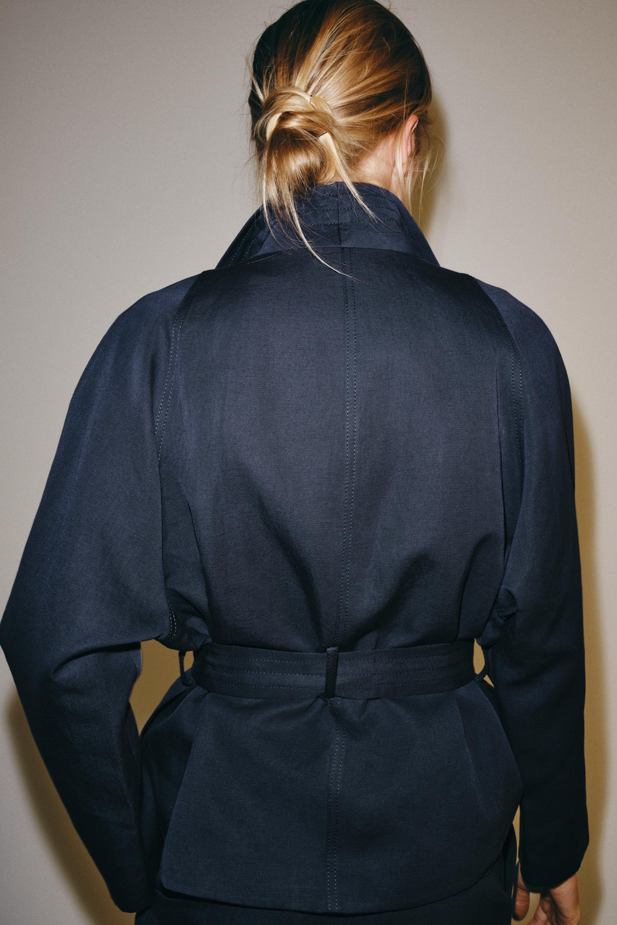 ZW COLLECTION LINEN BELTED BLAZER