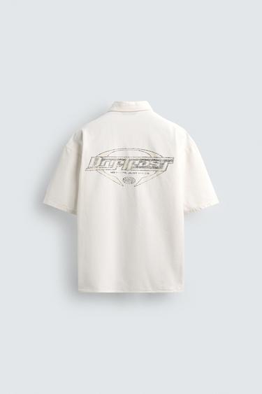 CHEMISE À IMPRIMÉ DÉLAVÉ - Blanc de Zara - Image 9