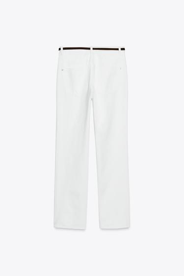 JEAN Z1975 DROIT ANNÉES 90 TAILLE HAUTE CEINTURE - Blanc de Zara - Image 6