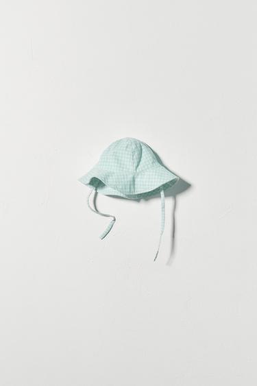 GINGHAM CHECK HAT - Sea green by Zara