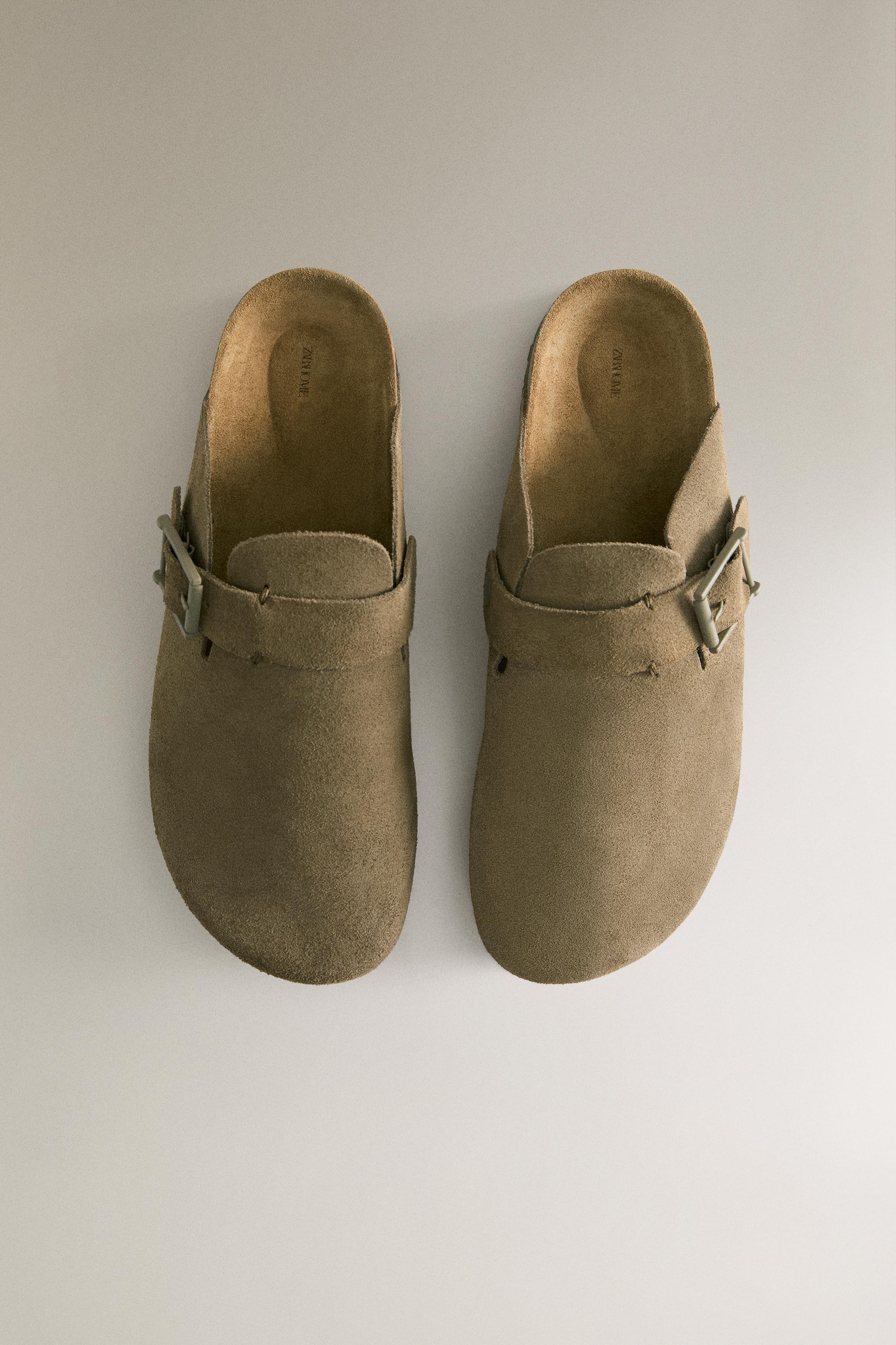 SABOT CUIR BOUCLE DÉTAIL SURPIQÛRE
