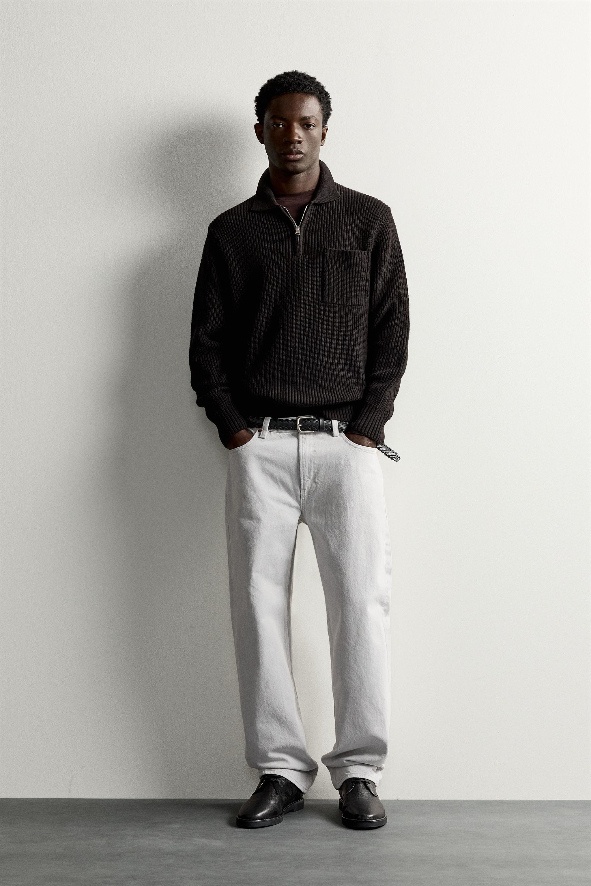 COTTON-WOOL PURL KNIT POLO - Brown | ZARA United States