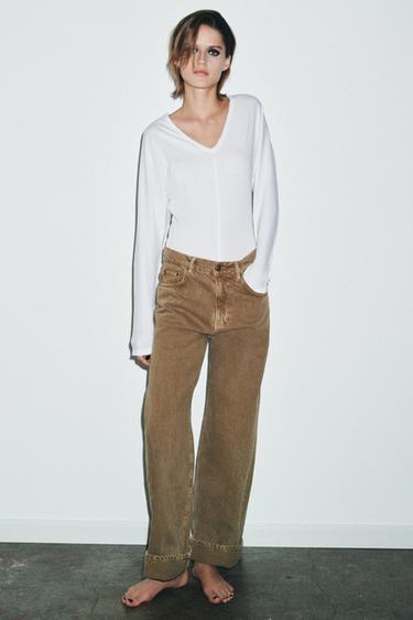 JEANS ZW COLLECTION BAGGY TIRO MEDIO - Marrón de Zara
