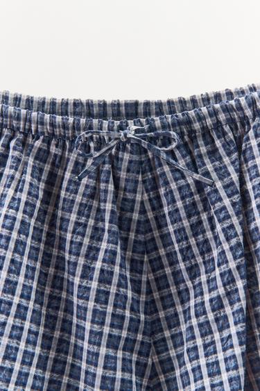CHECKED PUFFBALL SHORTS - Electric blue by Zara - Image 6