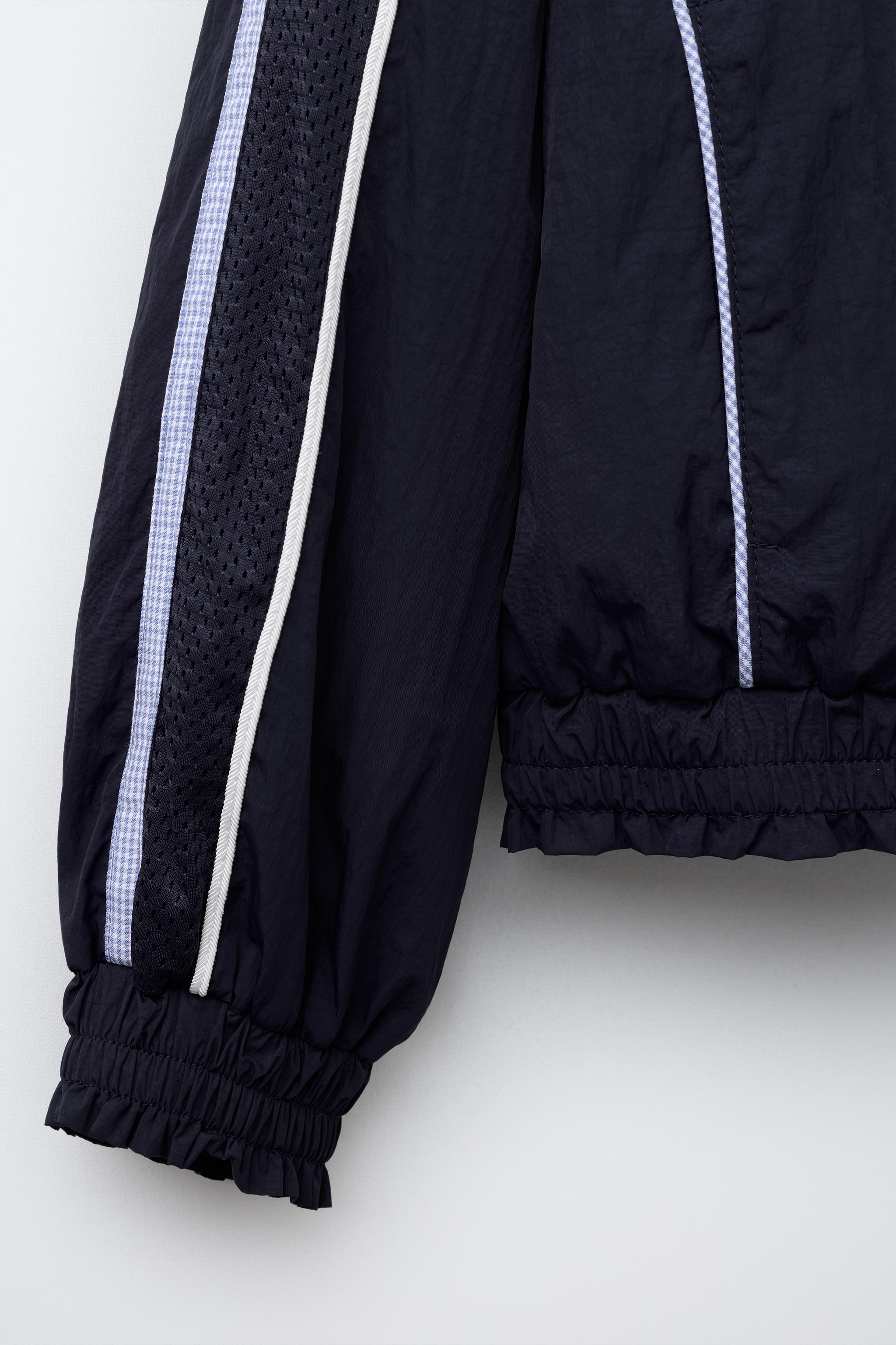 GINGHAM STRIPE PUFFER JACKET