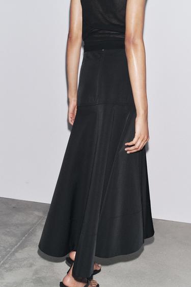 ZW COLLECTION MIDI FLARED SKIRT - Black by Zara - Image 3