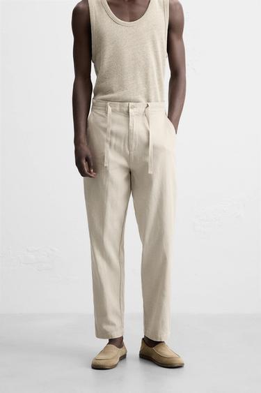 Pantalón De Lino Pantalones De Lino Para Hombre Massimo Dutti