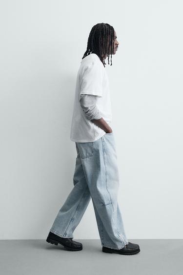 BALLOON FIT JEANS WITH ZIP - Blue / Green by Zara - Image 5