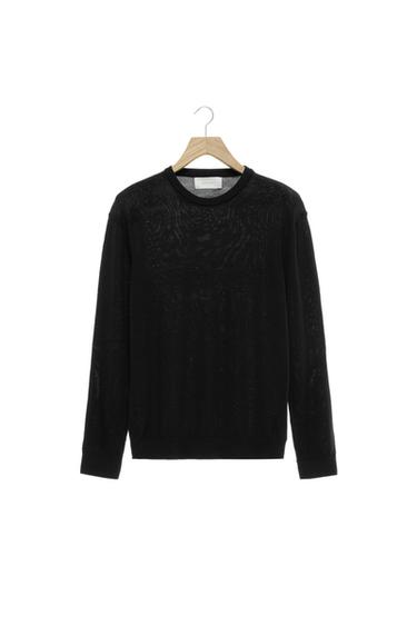 Zara 100% WOOL SWEATER - Black
