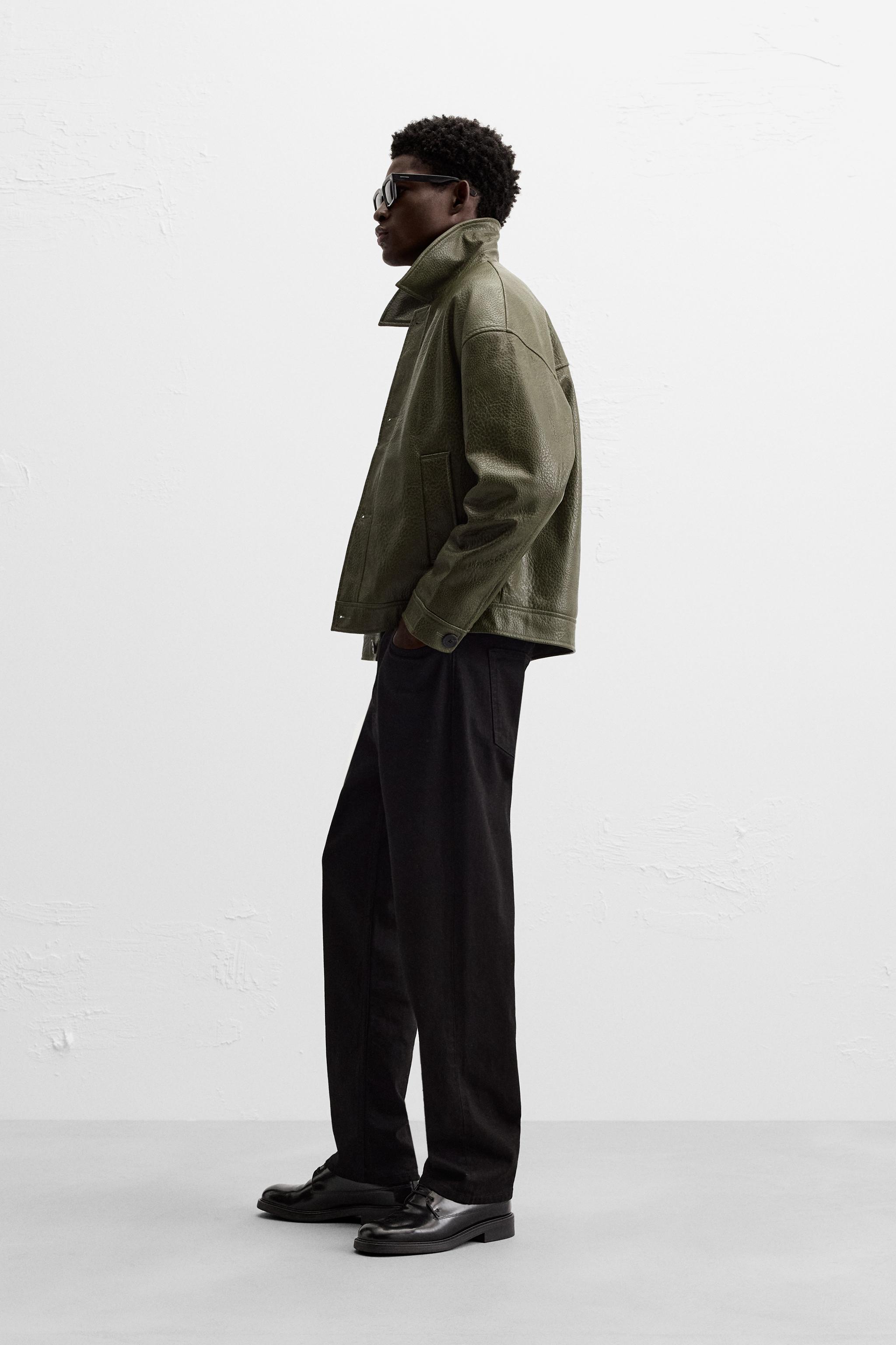 フェイクレザー ジャケット - グリーン | ZARA Japan / 日本