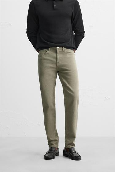 SLIM FIT GALTZA BAKEROAK - Kaki argia, Zara-rena