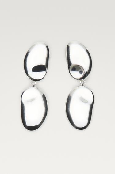 Metallic piece dangle earrings — Silver 1