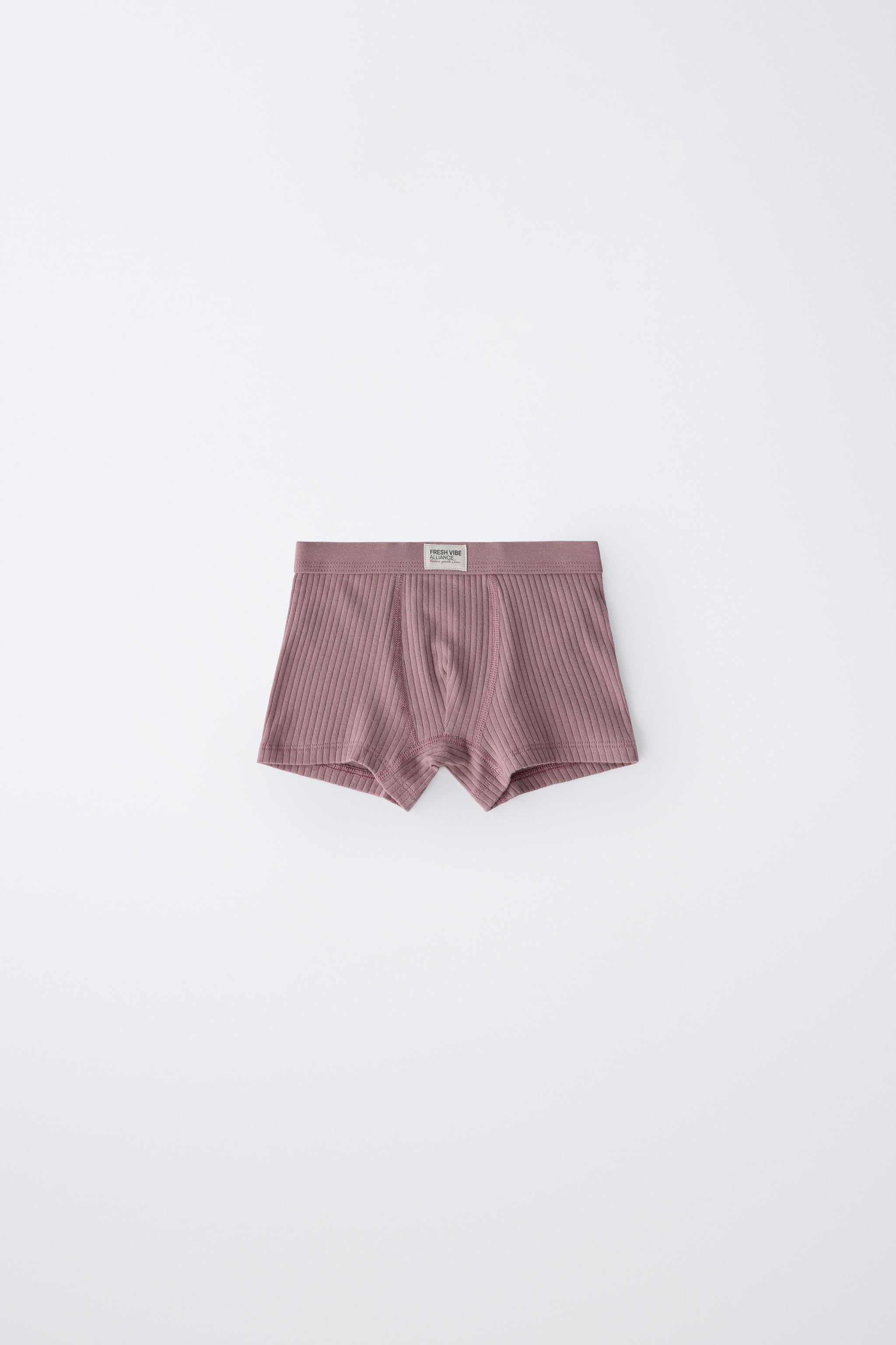 2-6 ANS/ LOT DE TROIS BOXERS CÔTELÉS ÉTIQUETTE