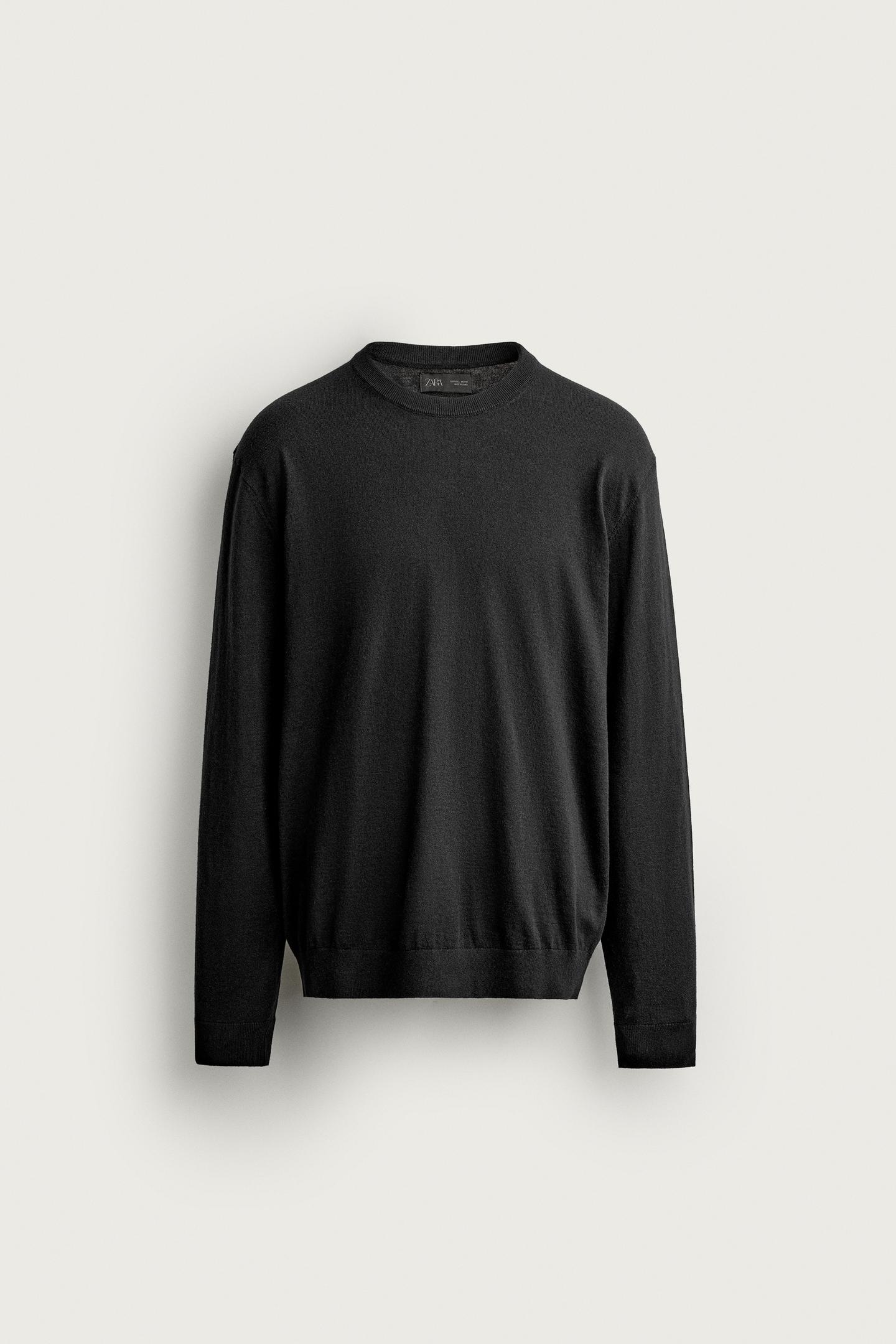 Мужской свитер Zara Cotton-Cashmere Regular Fit, цвет: Чёрный — фото 7