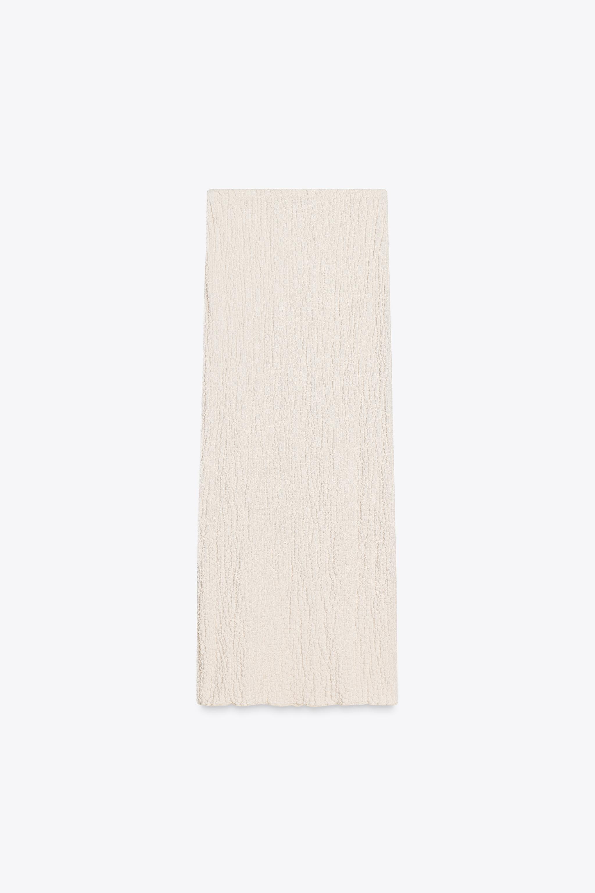 【ZARA】ロング丈テクスチャードスカート 5039/339/251 ロング丈テクスチャードスカート - オフホワイト | ZARA Japan