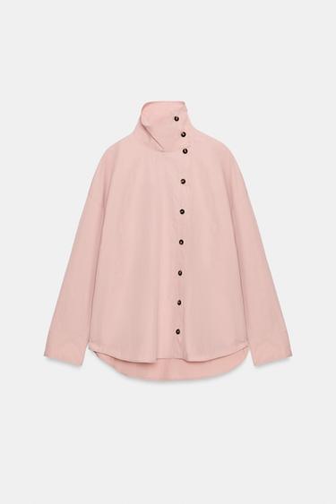 BUTTON-UP WRAP SHIRT - Pale pink by Zara