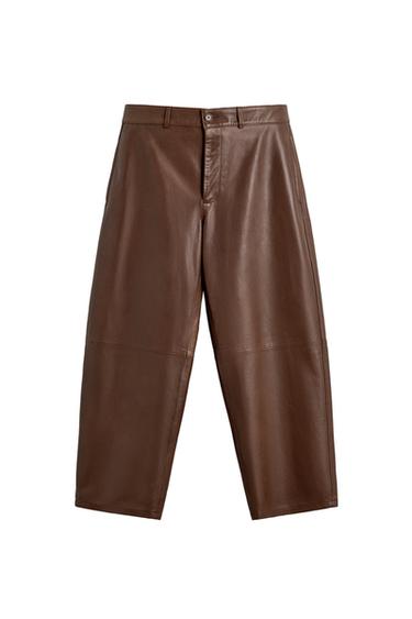 LEATHER BALLOON FIT TROUSERS