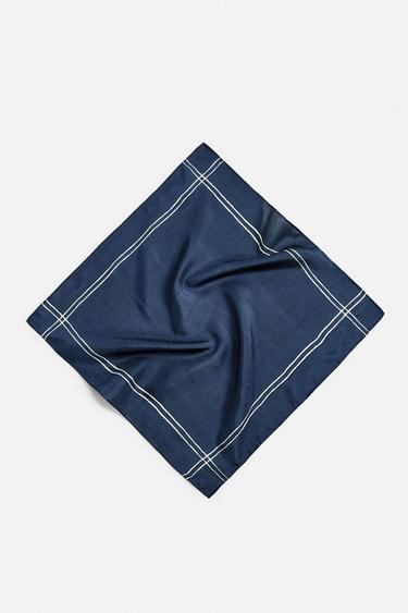 SILK BANDANA - Navy blue by Zara