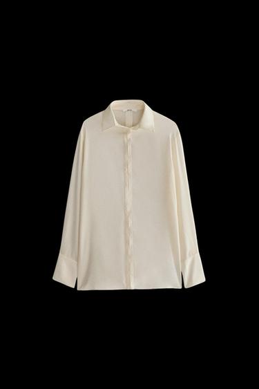 SILK SHIRT - Ecru by Zara - Image 0