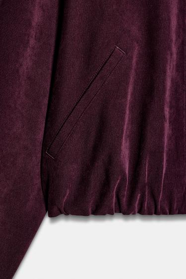 OVERSIZED BOMBER JACKET - Burgundy by Zara - Image 6