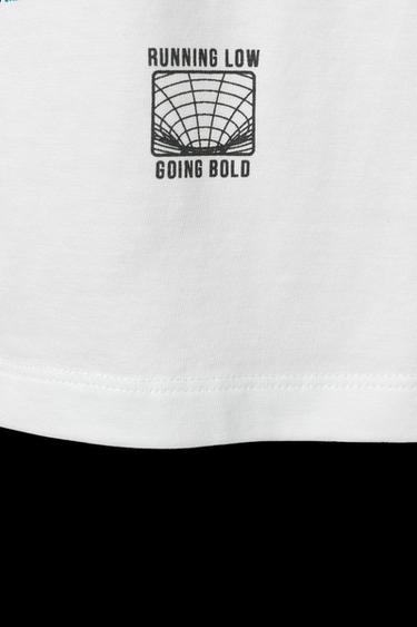 Zara GRAFFITI TEXT T-SHIRT - Oyster-white