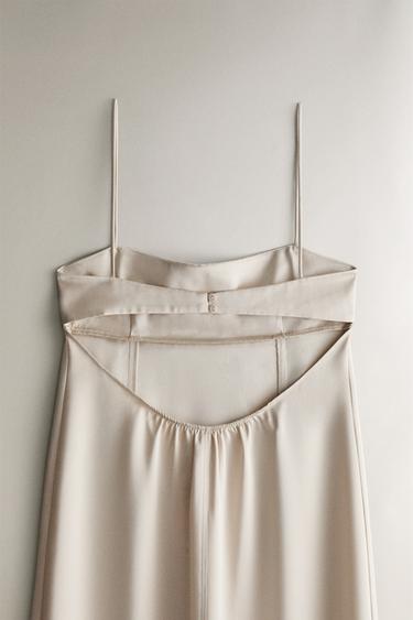 PLAIN SATEEN NIGHTDRESS - Pearl grey by Zara - Image 3