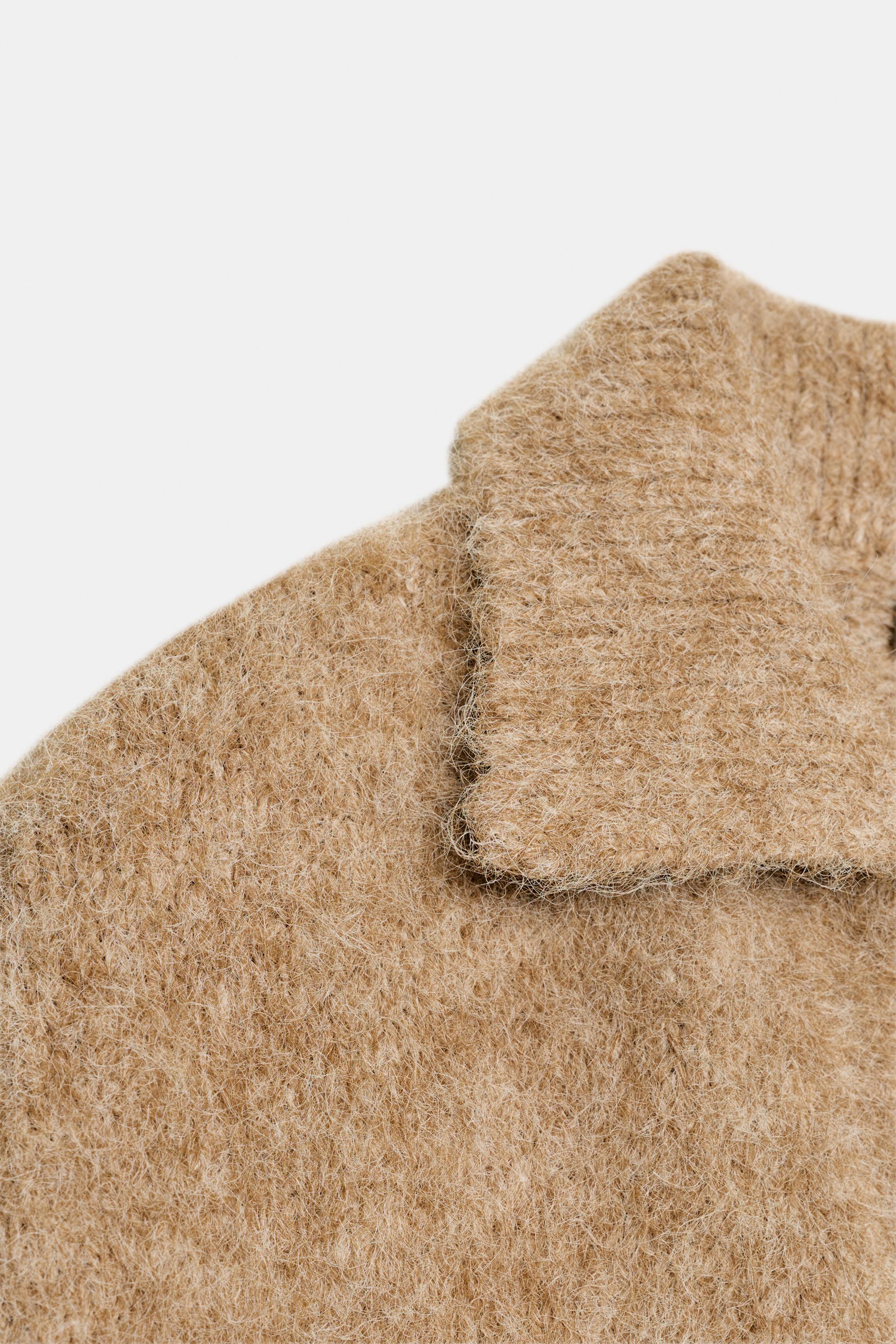 BRUSHED EFFECT KNIT POLO JUMPER