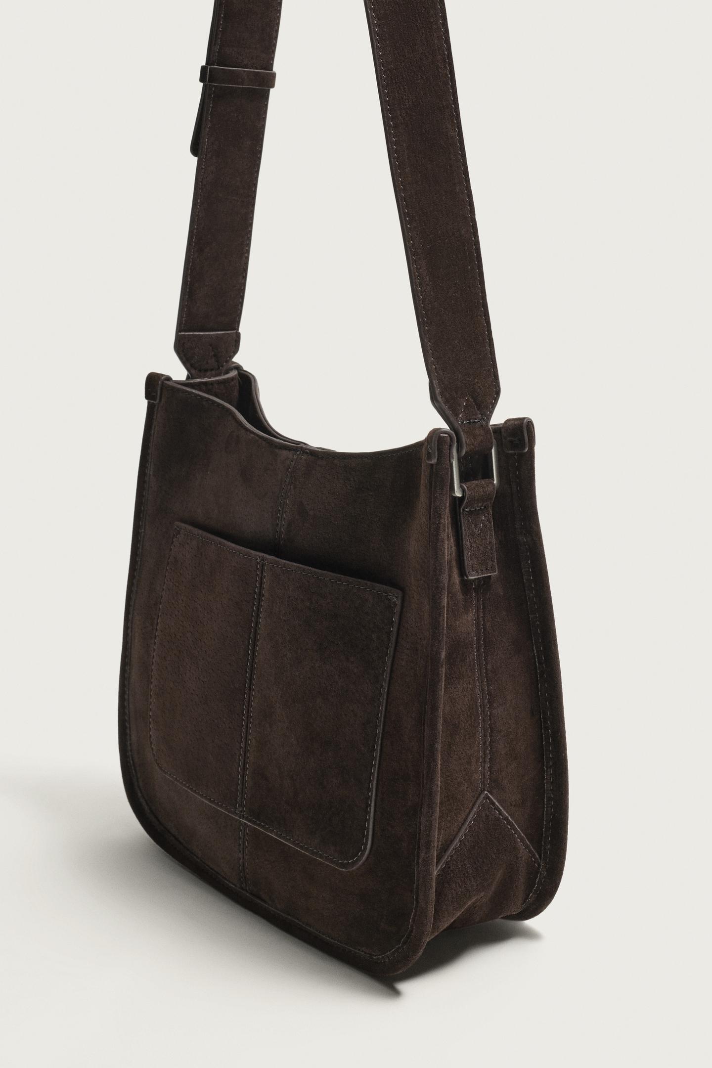 Мужская сумка Zara Leather Crossbody, цвет: Коричневый — фото 5