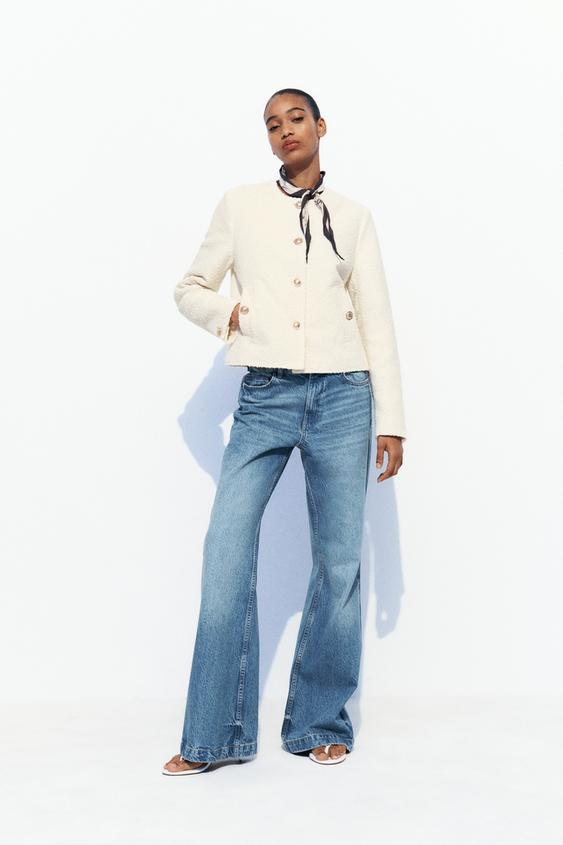 Women's Ruffle Flare Jeans Fashion High Waist Elastic Raw Hem Bell Bottom  Denim Pants,Dark Blue,XL : : Clothing, Shoes & Accessories