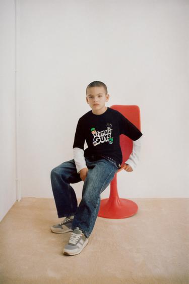 Zara MAJICA SA DVOSTRUKIM RUKAVIMA STUMBLE GUYS ™ © SCOPELY – Crna