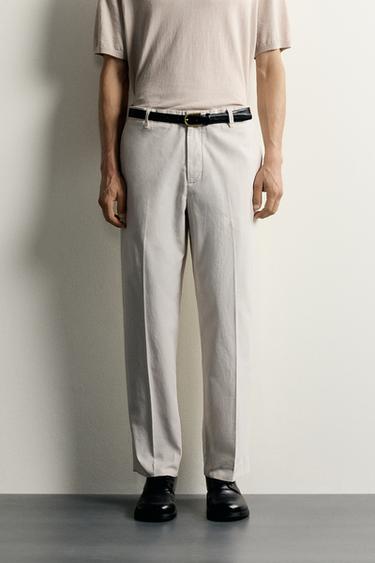 WASHED RELAXED FIT SUIT TROUSERS - Ice by Zara