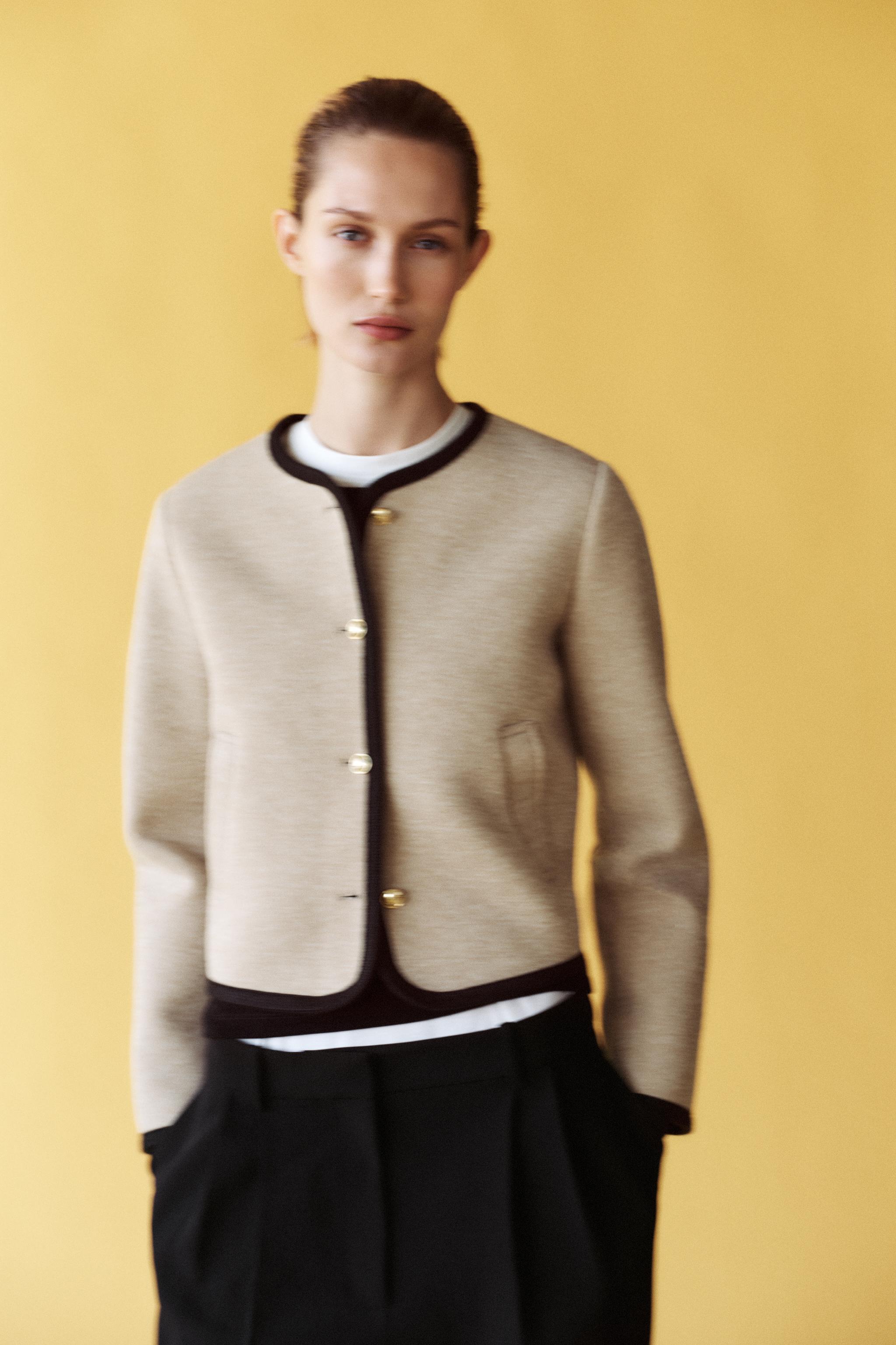 ZARA】パイピング付きショートジャケット | 8372/048/450 (ZARA