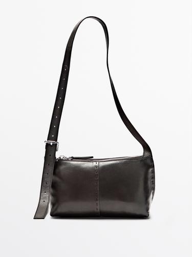 Bolso mini bandolera piel napa - Marrón de Zara