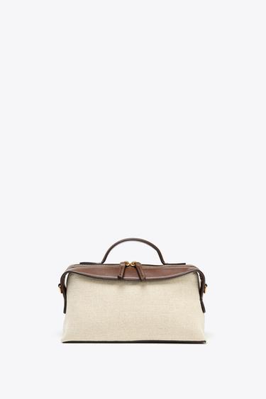 CANVAS OBLONG CITY BAG - Ecru by Zara