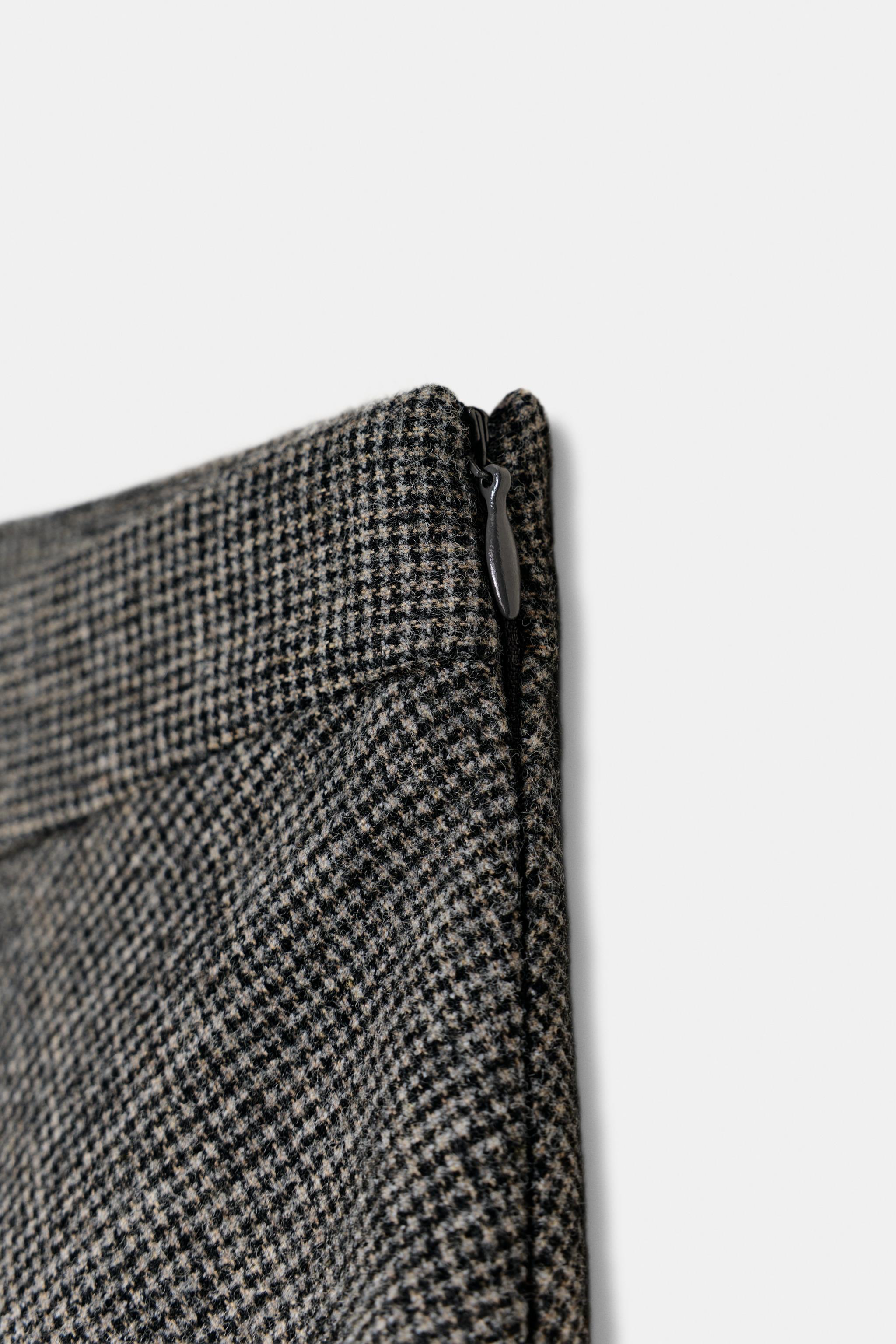 PLAID WOOL CAPE SKIRT ZW COLLECTION