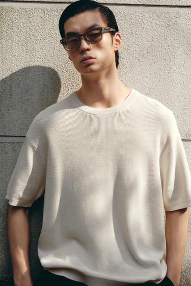 PEARL KNIT T-SHIRT - Oyster-white by Zara