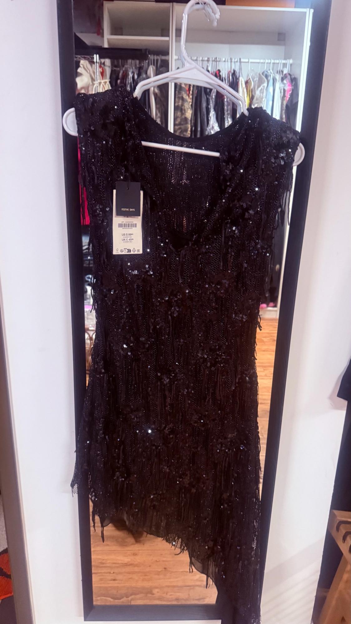 ASYMMETRIC SEQUIN MINI DRESS - Image 2