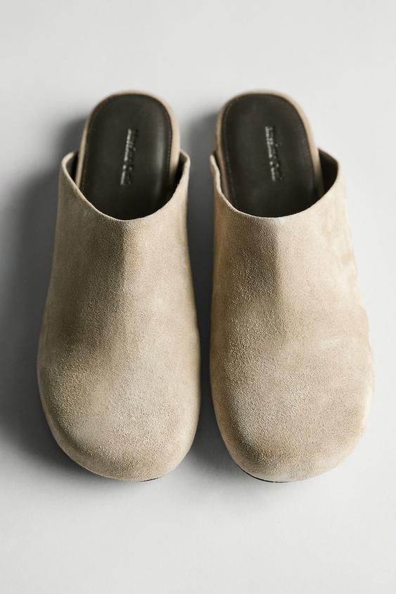 Split suede clogs from Zara - $200
