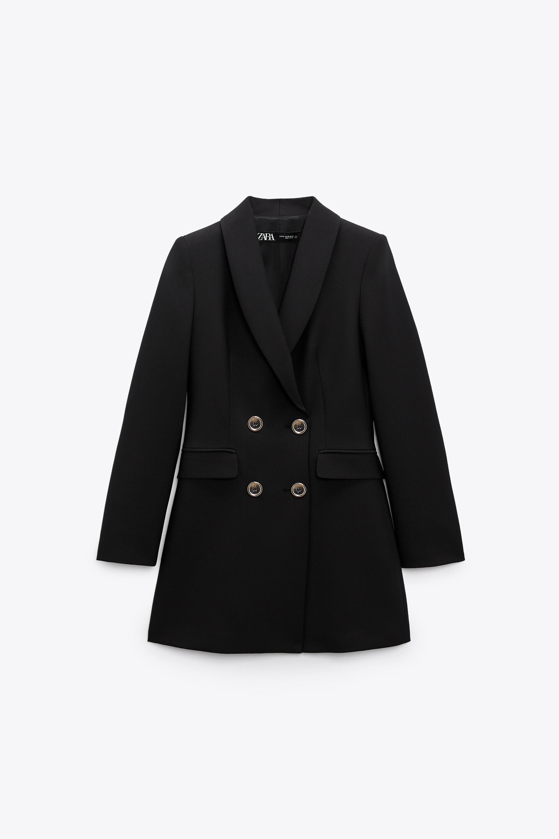 DOUBLE BREASTED LONG BLAZER - Black | ZARA United States DOUBLE BREASTED LONG BLAZER - Black | ZARA United States