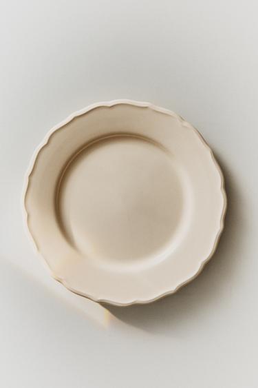 ASSIETTE PLATE FAÏENCE BORD RELIEF - Écru de Zara - Image 5