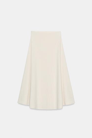 FALDA SOFT CAPA - Blanco roto de Zara