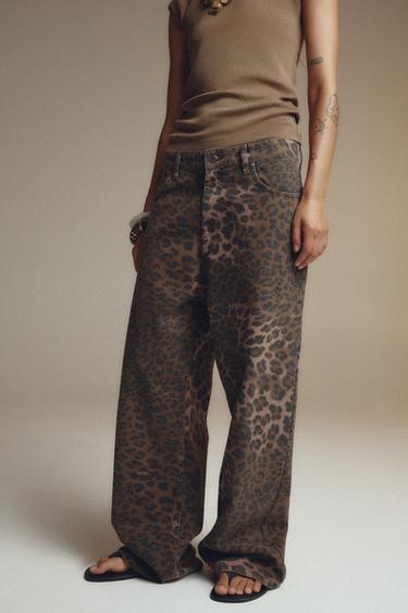 JEANS ZW COLLECTION ESTAMPADO ANIMAL - Leopardo da Zara
